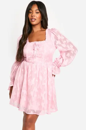 Boohoo Womens Plus Milkmaid Woven Burnout Floral Skater Dress - - 18