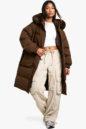 Boohoo Womens Premium Faux Fur Trim Parka - - XL