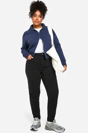 Boohoo Womens Plus High Waist Slim Mom Jeans - - 20
