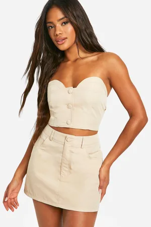 Boohoo Womens Button Up Sweetheart Corset Top - - 16