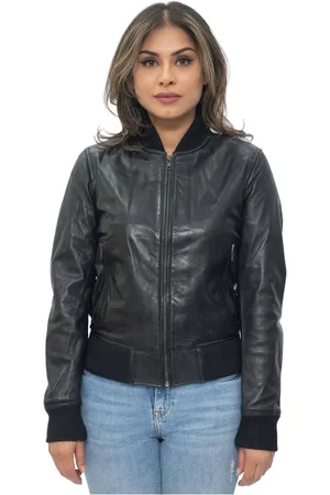 Infinity Womens MA-1 Leather Bomber Jacket-Abbotsford - - 20