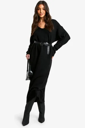 Boohoo Womens Slouchy Soft Knit Maxi Knitted Dress - - 12