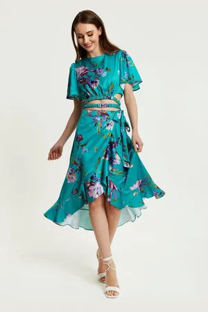 Liquorish Womens Floral Print Midi Wrap Skirt - 16