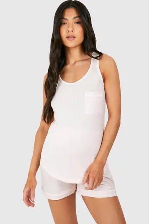 Boohoo Womens Maternity Piped Vest And Short Pyjama Set - - 16