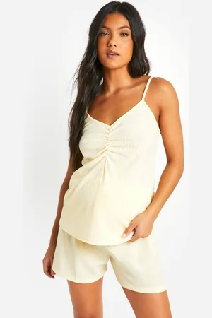 Boohoo Womens Maternity Pointelle Button Front Pyjama Shorts - - 12