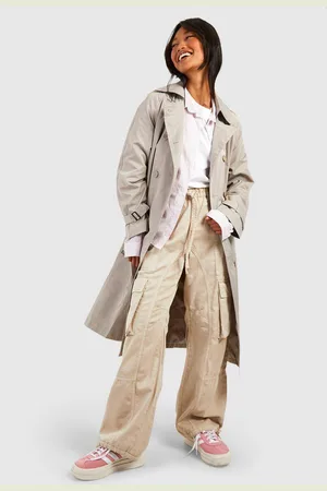 Boohoo Womens Double Breast Belted Trench Coat - - 12