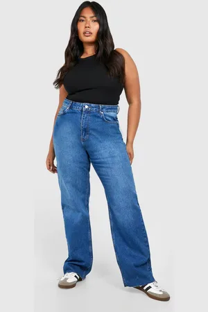Boohoo Womens Plus Acid Wash Straight Leg Jeans - - 20