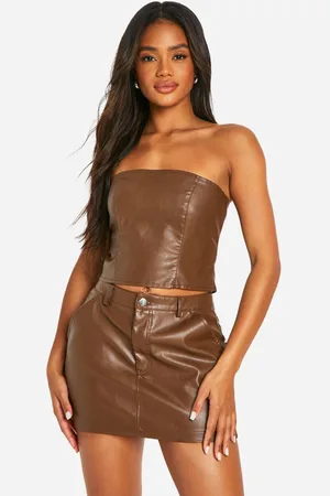 Boohoo Womens Faux Leather Mini Skirt - - 14