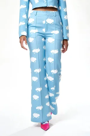 Liquorish Womens Cloud Print Suit Trousers in - 12
