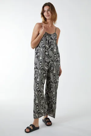 Blue Vanilla Womens Oversized Wide Leg Jumpsuit - - L