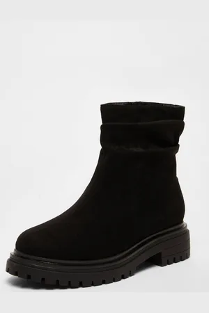Quiz Womens Faux Suede Ruched Ankle Boots - 3