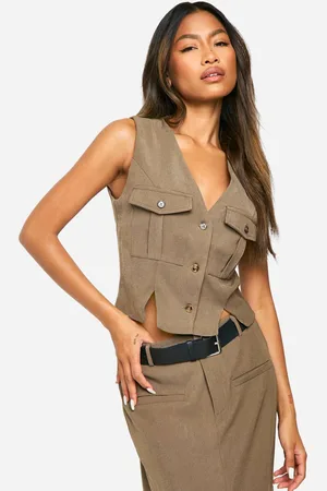 Boohoo Womens Cargo Pocket Woven Waistcoat - - 16