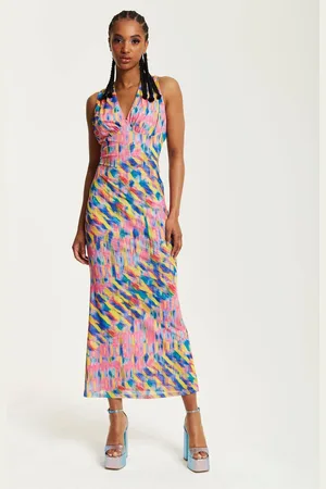 House of Holland Womens Maxi Dress With Multicolour Rainbow Print - 8