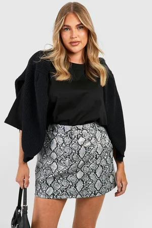 Boohoo Womens Plus Snake Leather Look Mini Skirt - - 28