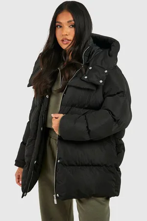 Boohoo Womens Petite Oversized Pocket Detail Puffer Jacket - - 8