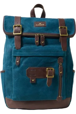 Gandys Teal Waxed Cotton Bali Backpack - - One Size