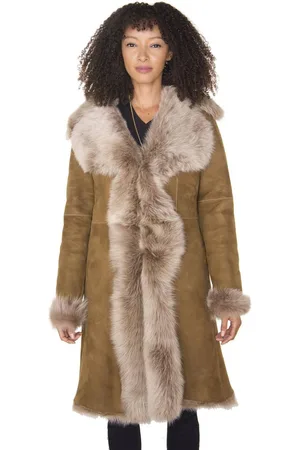 Infinity Womens Toscana Sheepskin Suede Trench Coat-Rochester - - 20