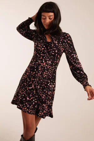 Blue Vanilla Womens High Neck Keyhole Mini Dress - - 8