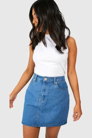 Boohoo Womens Petite Denim Mini Skirt - - 8