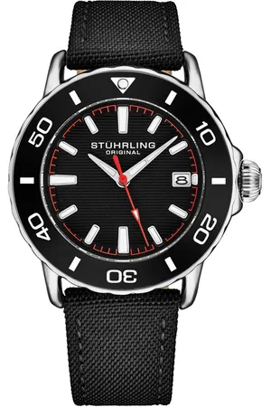 Stuhrling Explorer 4041 Dive Watch 40mm Quartz Satin Twill Nylon Strap - - One Size