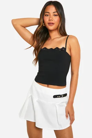 Boohoo Womens Buckle Detail Pleated Tennis Skirt - - 16
