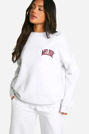 Boohoo Womens California Slogan Back Print Oversized Crew Neck Sweatshirt - - S