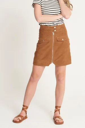 Barneys Originals Womens Real Suede Zip Skirt - - 12