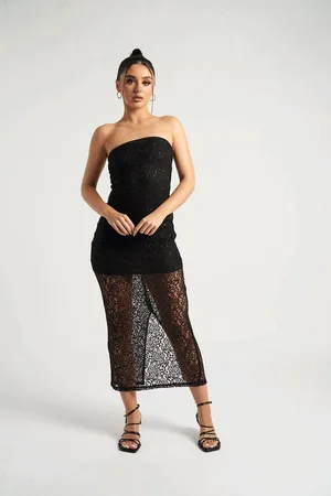 Urban Bliss Womens Sequin Bandeau Dress - 10