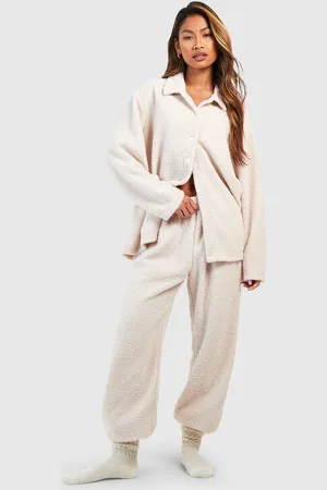 Boohoo Womens Fluffy Loungewear Fleece Jogger - - 10