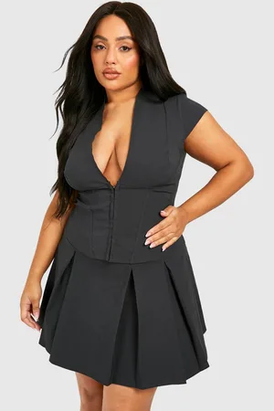 Boohoo Womens Plus Hook And Eye Cap Sleeve Corset Top - - 18