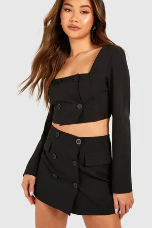 Boohoo Womens Wrap Front Button Detail Mini Skirt - - 14