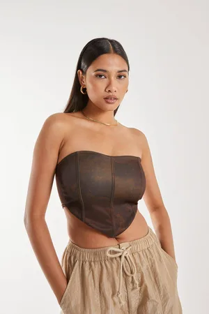 Pink Vanilla Womens Watermark Seam Corset Top - - L