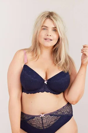 Oola Lingerie Womens Oola Spot And Lace Padded Balconette Bra - - 38D
