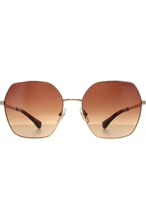 Ralph Lauren Womens Square Shiny Gold Brown Gradient RA4138 - - One Size
