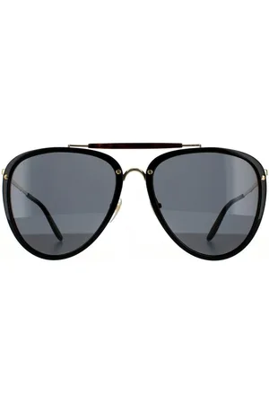 Gucci Aviator Shiny and Gold Grey Sunglasses - One Size