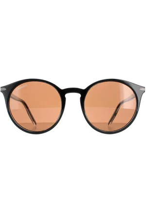 Serengeti Womens Round Shiny Clear and Black Polarized Drivers Leonora - - One Size