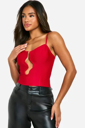 Boohoo Womens Bandage Wave Cut Out Corset Top - - 16