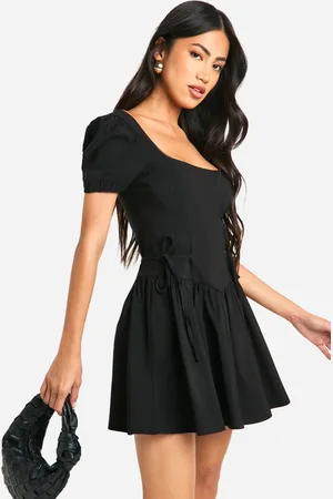 Boohoo Womens Tie Waist Skater Mini Dress - - 8