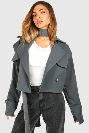 Boohoo Womens Crop Trench Coat - - 16