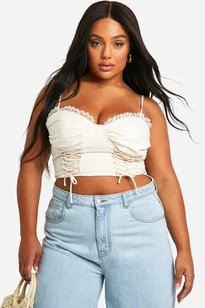 Boohoo Womens Plus Chiffon Lace Up Corset Top - - 20