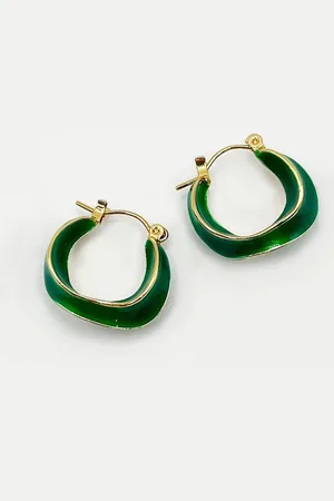 SVNX Womens Emerald hoop earrings - One Size