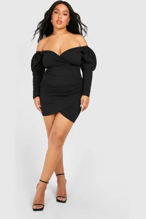 Boohoo Womens Plus Bardot Wrap Bodycon Dress - - 26