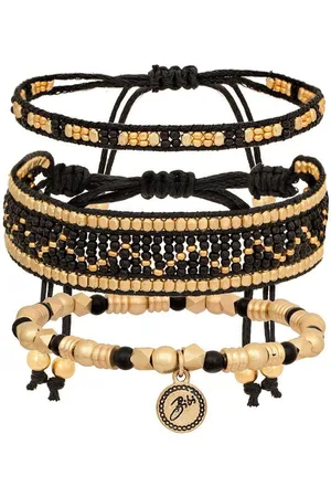 Bibi Bijoux Womens Geometric Bead Bracelet Set - One Size