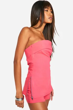 Boohoo Womens Bengaline Longline Split Hem Corset - - 16