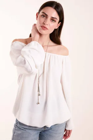 Blue Vanilla Womens Necklace Bardot Elasticated Top - - S/M