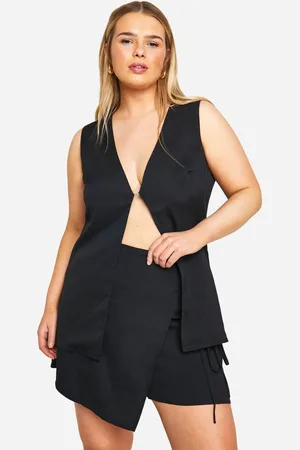 Boohoo Womens Plus Hook And Eye Waistcoat And Skort Co-ord - - 18