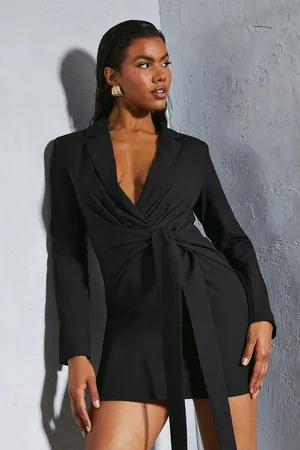 MissPap Womens Premium Tie Front Blazer Dress - - 6