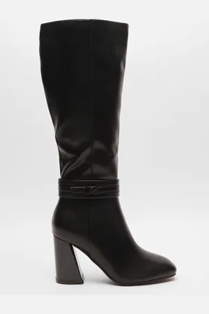 Quiz Womens Wide Fit Faux Leather Knee High Boots - 4