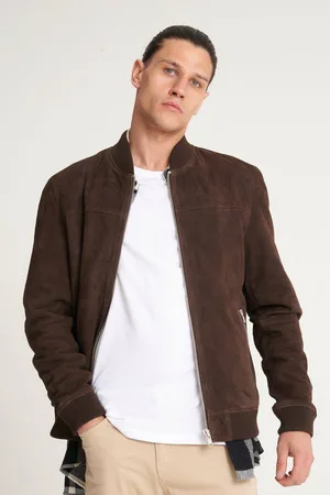 Barneys Originals Goat Suede Bomber Jacket - - XL