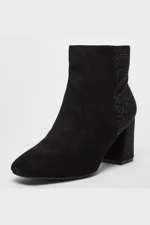Quiz Womens Wide Fit Diamante Ankle Boots - 3